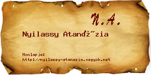 Nyilassy Atanázia névjegykártya